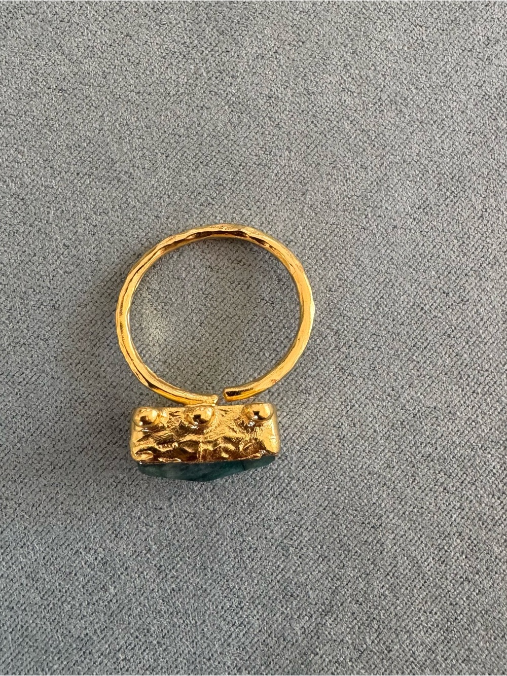 New Labradorite gold plated brass Statement ring - Picture 3 of 5
